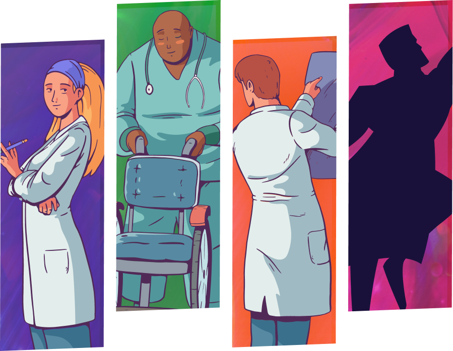 Medical heroes illustration - you can be a hero, too
