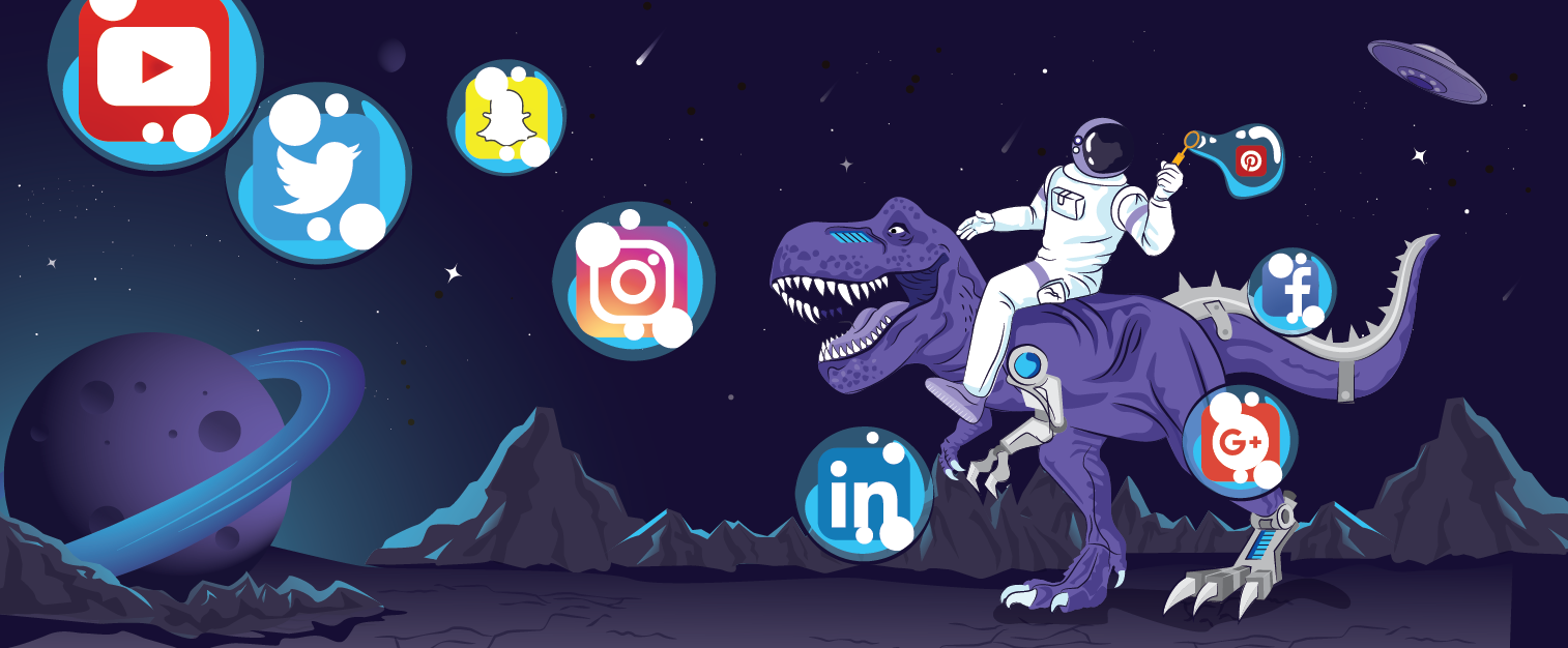 illustration of a blog post: 6 Social Media Management Services Your Business Needs