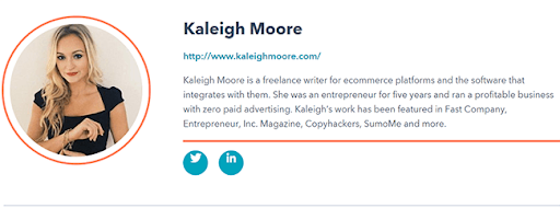 an example of an author bio on a guest blog