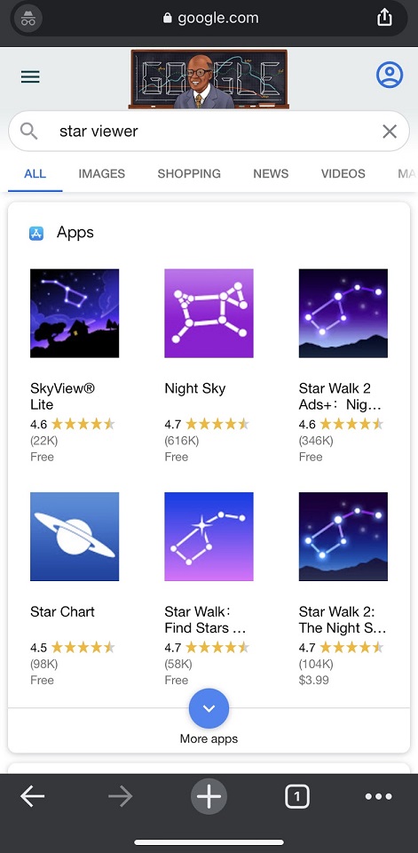 App search results for star viewer.